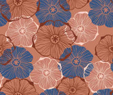 Painted Blue Orange Flower Photography Backdrop J-0111 Shopbackdrop